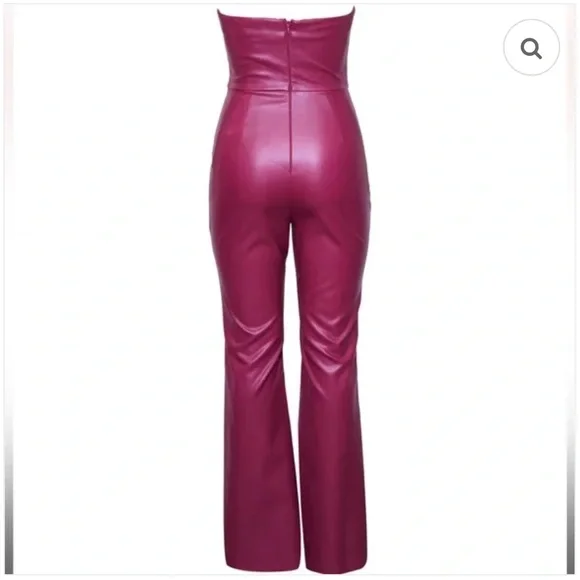 Hutch Strapless Jumpsuit FAUX LEATHER size 6 - Picture 4 of 7